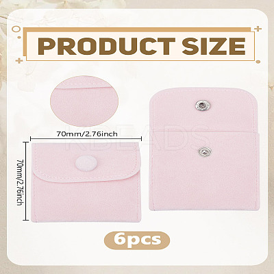 6Pcs Square Velvet Jewelry Pouches ABAG-LP0001-20-1