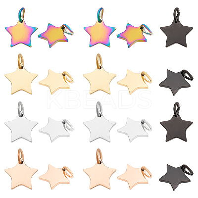 26Pcs 5 Colors 304 Stainless Steel Charms STAS-BC0003-76-1