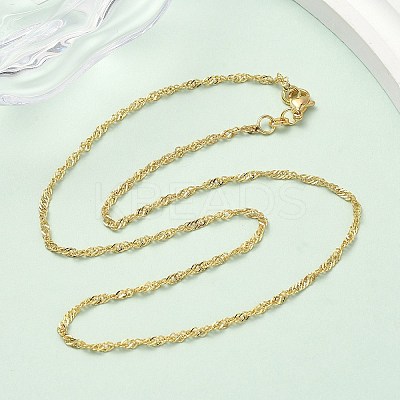 2.5MM Brass Singapore Chain Necklaces NJEW-P339-07G-1