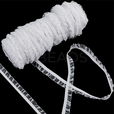 Nylon Chiffon Elastic Lace Trim OCOR-WH0082-159D-1