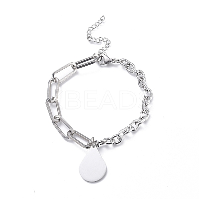 Non-Tarnish 304 Stainless Steel Paperclip Chains & Cable Chain Jewelry Sets SJEW-K153-58P-1
