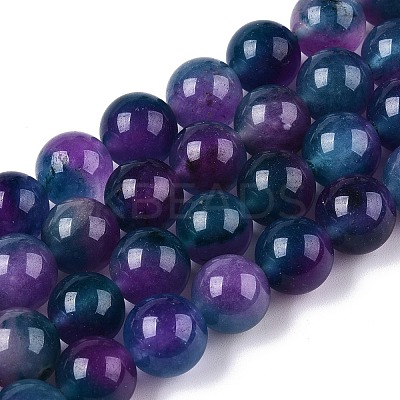 Dyed Natural White Jade Beads Strands G-T138-10mm-210-20-1