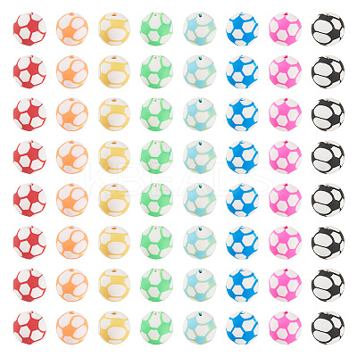 100Pcs Sports Theme Handmade Polymer Clay Beads CLAY-TA0002-16-1
