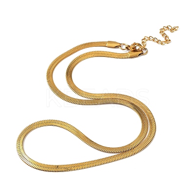 304 Stainless Steel Herringbone Chain Necklaces LS-NJEW-P282-07G-1