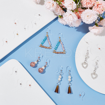 64Pcs 4 Colors Transparent Resin Earring Hooks RESI-PH0001-84-1