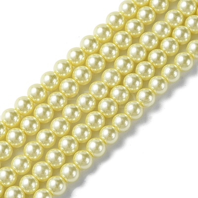 Eco-Friendly Dyed Glass Pearl Round Beads Strands HY-A008-6mm-RB012-1