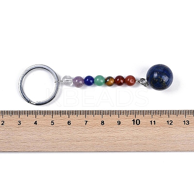 Natural & Synthetic Mixed Gemstone Round Beaded Keychain G-H076-01P-1