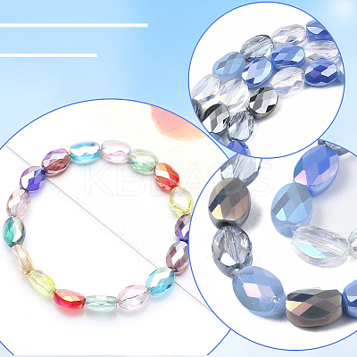 3 Strands Electroplate Glass Beads Strands EGLA-PA0001-25B-1
