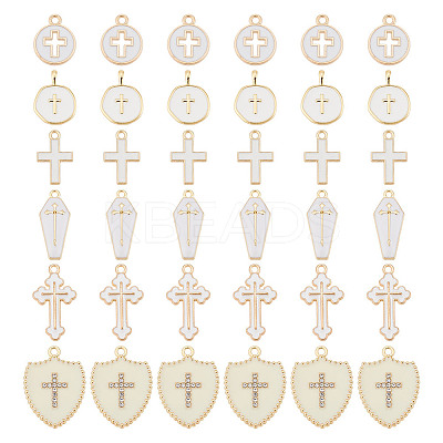 36Pcs 6 Styles Alloy & Brass Enamel Pendants FIND-AR0004-72-1