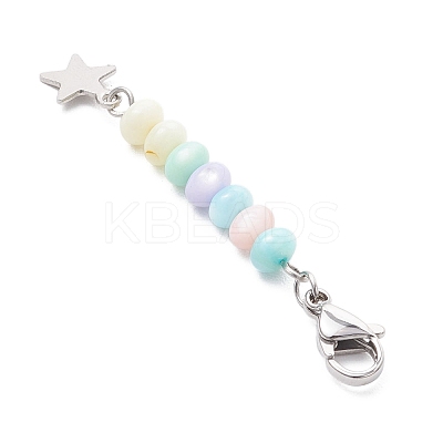 3Pcs 304 Stainless Steel with Dyed Natural Freshwater Shell Bead Pendant Decoration HJEW-JM03187-02-1