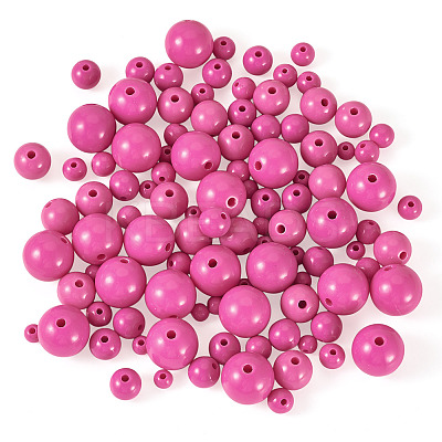 100Pcs 5 Styles Opaque Acrylic Beads MACR-TADJ0001-12C-1