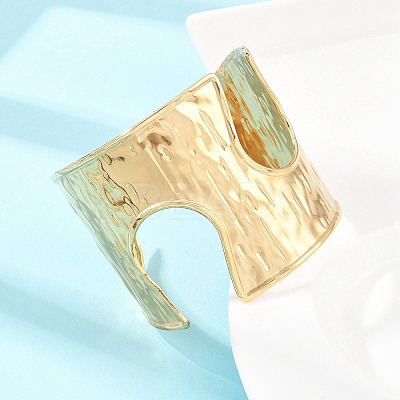 Hammered 304 Stainless Steel Cuff Bangles BJEW-Z164-01G-1