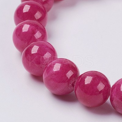 Natural Yellow Jade Beaded Stretch Bracelet BJEW-P209-12-6mm-1
