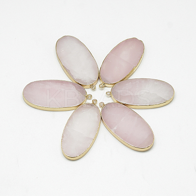 Natural Rose Quartz Big Pendants G-Q983-A06-1