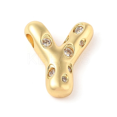 Brass Micro Pave Clear Cubic Zirconia Pendant KK-Z046-01G-Y-1