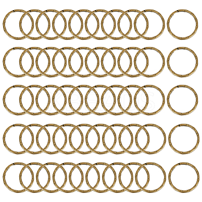 5 Bags Tibetan Style Iron Split Key Rings IFIN-WR0001-09-1