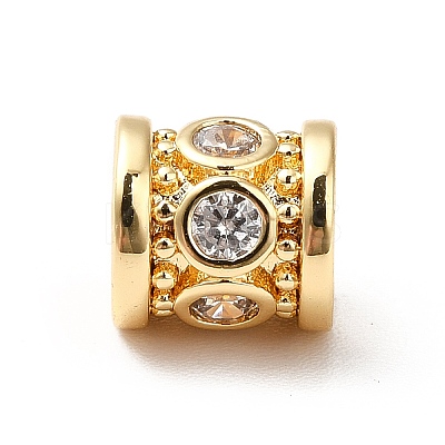 Brass Cubic Zirconia Beads KK-M233-56G-1