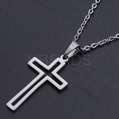 Non-Tarnish 201 Stainless Steel Pendant Necklaces NJEW-S105-JN534-45-1-1