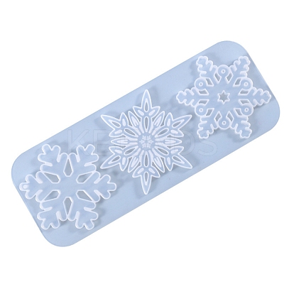 Christmas DIY Snowflake Silicone Pendant Molds X-DIY-P006-31-1