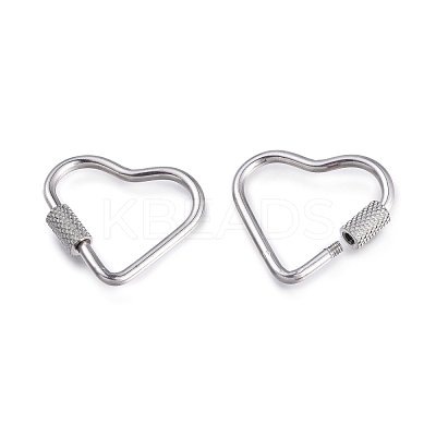 Non-Tarnish 304 Stainless Steel Screw Carabiner Lock Charms STAS-K192-02P-1