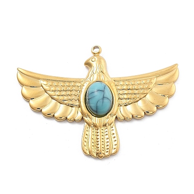 Synthetic Turquoise Pendants STAS-R155-053B-G-1
