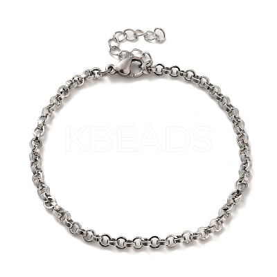304 Stainless Steel Cable Chain Bracelets BJEW-C079-02P-1