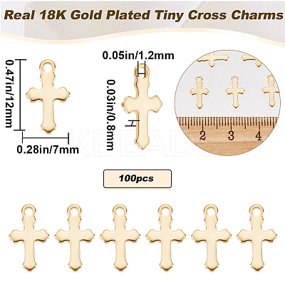 100Pcs 304 Stainless Steel Tiny Cross Charms STAS-BBC0002-71-1