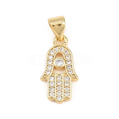 Brass Micro Pave Cubic Zirconia Pendants KK-C162-027G-1