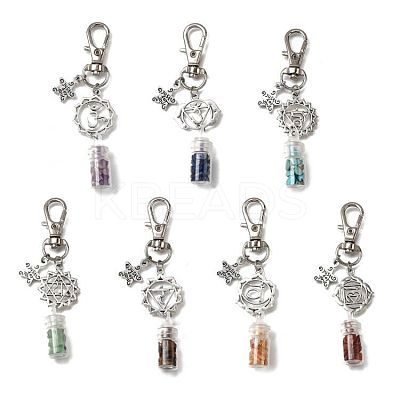7Pcs Tibetan Style Alloy Pendant Decorations HJEW-JM04102-1