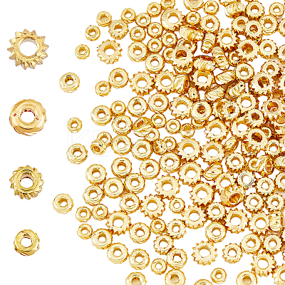 200Pcs 4 Styles Brass Spacer Beads KK-HY0001-08-1