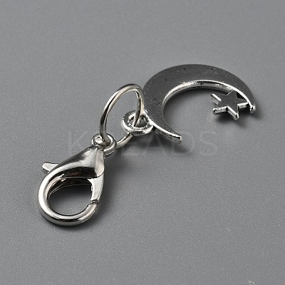 Moon & Star Alloy Shoes Charms AJEW-WH20121-24B-1