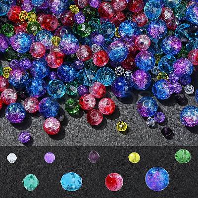 8 Styles Glass Beads Strands EGLA-YW0003-85-1