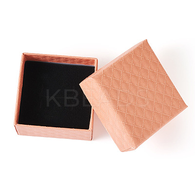 Rhombus Textured Cardboard Ring Gift Storage Boxes CON-TAC0001-07B-1