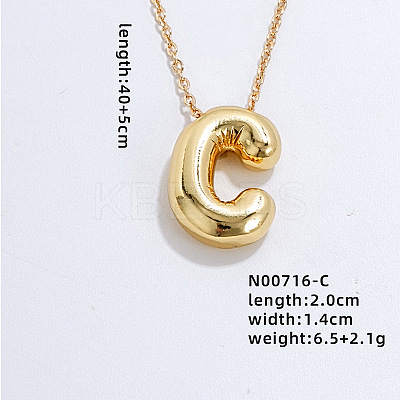 Stainless Steel Party Balloon Letter Pendant Cable Chain Necklaces for Women YF1942-3-1