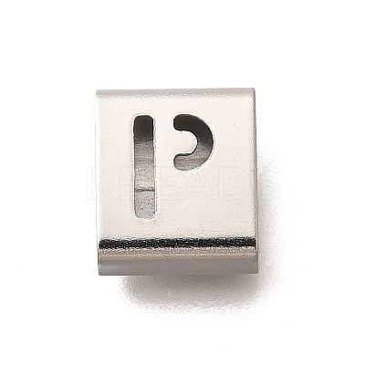 Letter Style 304 Stainless Steel Square Slide Charms STAS-L132-24P-1