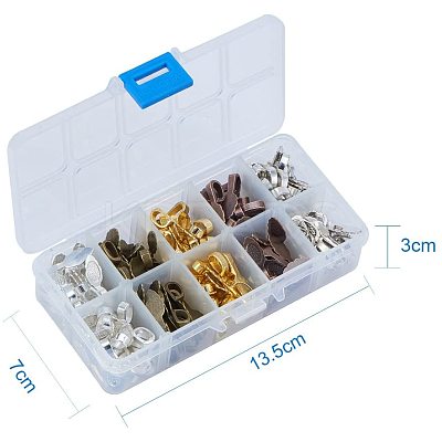 Tibetan Style Alloy Glue-on Flat Pad Bails TIBEB-PH0004-12-1