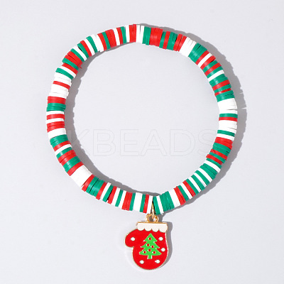 Christmas 304 Stainless Steel Enamel Charm Bracelets AH2991-15-1