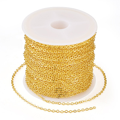Brass Coated Iron Flat Cable Chains CH-TAC0007-01G-1