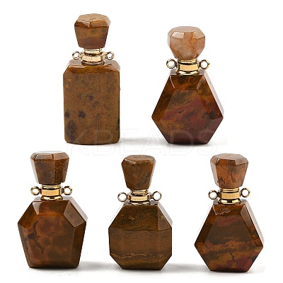 Natural Ocean Jasper Perfume Bottle Pendants G-P554-G02-1