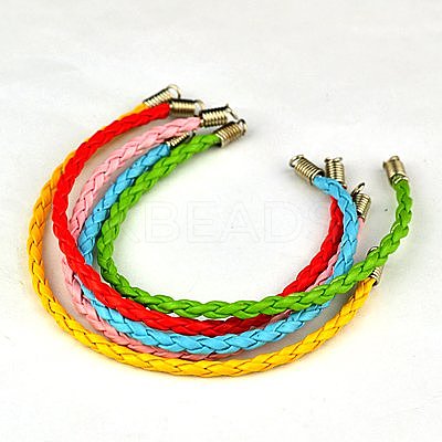 Braided PU Leather Cord Bracelet Making AJEW-JB00020-1
