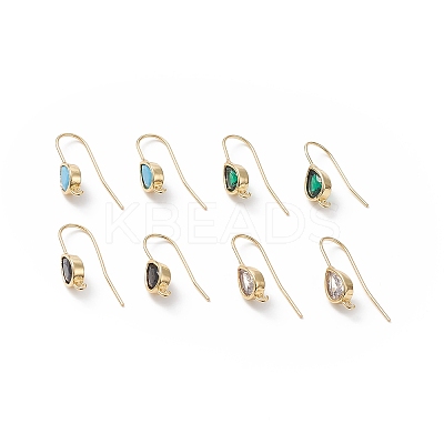 Real 18K Gold Plated Brass Earring Hooks KK-B060-07G-1