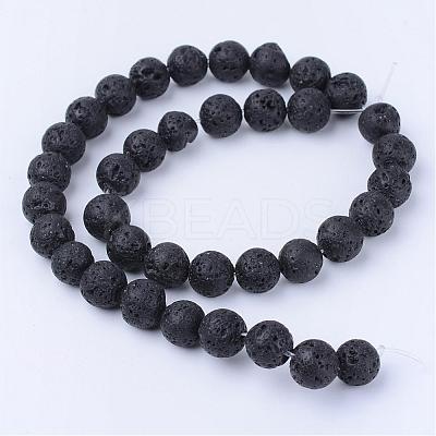 Natural Lava Rock Beads Strands G-Q462-8mm-24-1
