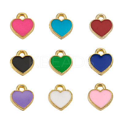 180Pcs 9 Colors Zinc Alloy Enamel Charms ENAM-CW0001-07-1