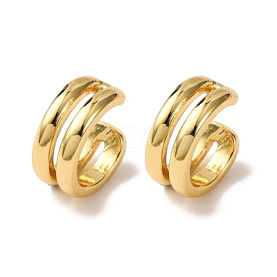 Brass Two-layer C-Shaped Cuff Earrings EJEW-D332-05A-G-1