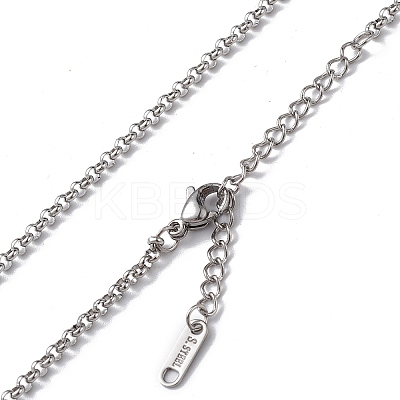 Non-Tarnish 304 Stainless Steel Rolo Chain Necklace for Men Women LS-NJEW-K245-022A-1