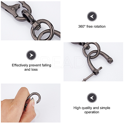 6Pcs 2 Colors Alloy Keychain Clasps DIY-CA0004-46-1