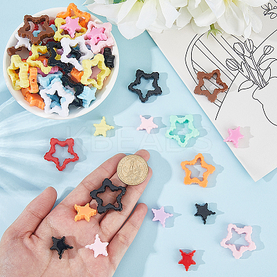 72Pcs 18 Colors Acrylic Beads OACR-SC0002-61-1
