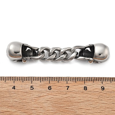 304 Stainless Steel Halloween Skull Chain Connector Charms STAS-V008-18AS-1