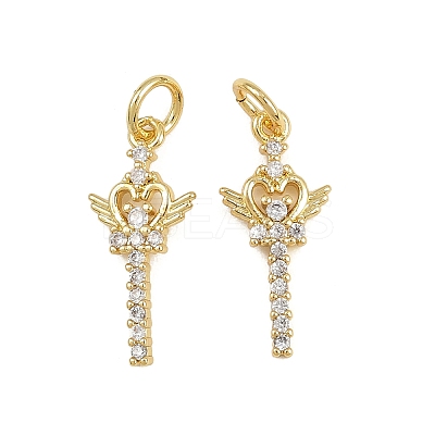 Brass Micro Pave Clear Cubic Zirconia Pendants KK-A269-34G-1