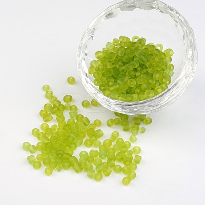 6/0 Frosted Round Glass Seed Beads X-SEED-A008-4mm-M4-1